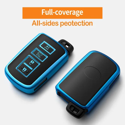 Miniatura 3 de Funda para Llavero Toyota con Llavero de Cuero, Estuche de Llave de TPU Suave con Protección Completa para Sequoia, 4Runner, Tacoma, Tundra, RAV4
