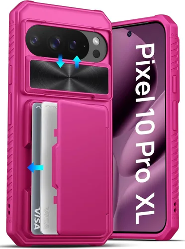 Miniatura 19 de ATATOO Funda tipo cartera para Google Pixel 10 Pro XL, tarjetero integrado (3-5 tarjetas) [bloqueo RFID] y cubierta de cámara deslizante, protección