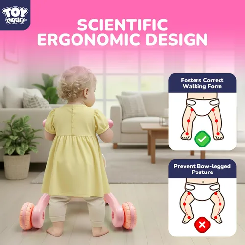 Miniatura 4 de TOY Life 3 en 1 caminante de bebé con centro de actividades para niña, caminador de sentarse a pararse para bebés de 6-12 meses, juguetes de caminar