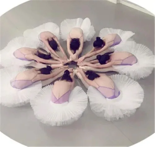Miniatura 4 de WENDYWU Falda de tutú profesional de ballet de cisne para mujer falda de leotardo de alto rendimiento