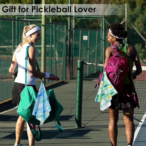 Miniatura 6 de 6 piezas de toallas suaves para pickleball 15 x 17 pulgadas, toallas absorbentes de secado rápido para mujeres, regalos divertidos de pickleball