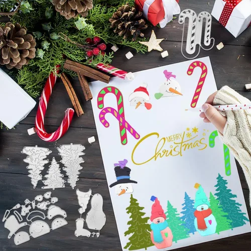 Miniatura 7 de 27 troqueles para hacer tarjetas, plantillas de Navidad de SENHAI para decoración de Navidad, álbumes de recortes, manualidades de papel, muñeco