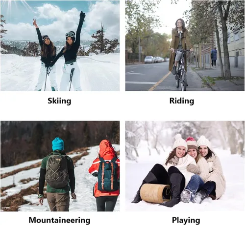 Miniatura 7 de Conjunto de gorro y bufanda para mujer para niñas, gorro de esquí de invierno de punto cálido con forro polar