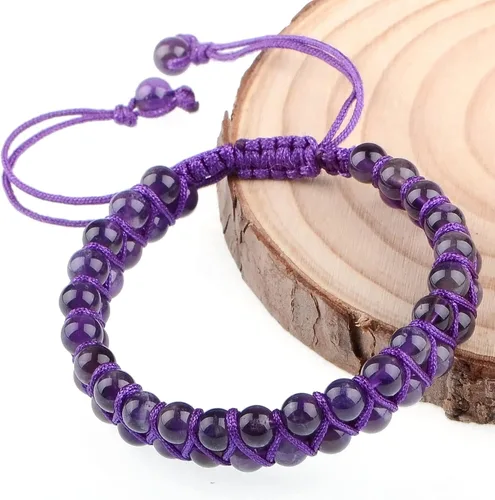 Miniatura 5 de MASSIVE BEADS - Pulsera de doble capa con cuentas de chakras naturales, cristales de poder curativo, macramé, cuentas de piedra para yoga, gemas