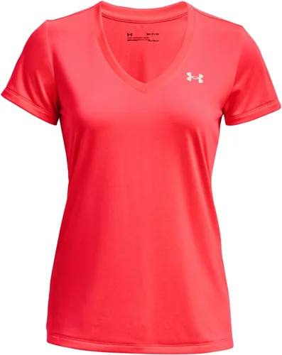 Miniatura 4 de Under Armour - Camiseta Tech de manga corta y cuello en V para mujer, color sólido