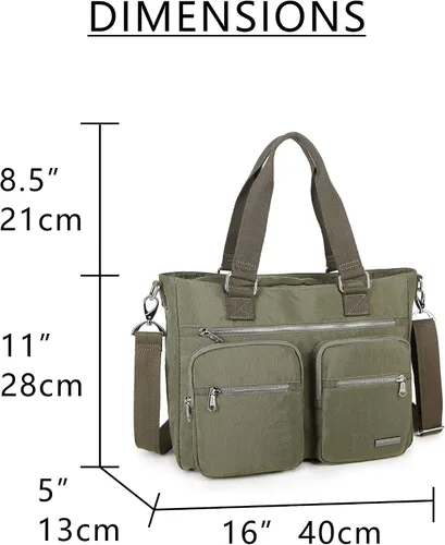 Miniatura 2 de Bolso de hombro de nailon repelente al agua - Maletín para portátil Bolsa clínica Oliva