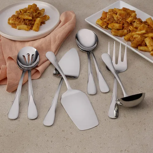 Miniatura 6 de Gourmet Basics by Mikasa 5181046 Kaylee Juego de 8 piezas de acero inoxidable para servir