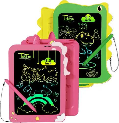 Miniatura 15 de TEKFUN Tableta de escritura LCD para niños, tablero de garabatos, juguetes de dinosaurio, juguetes esenciales de viaje para niños y niñas de 3, 4
