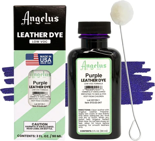 Miniatura 11 de Tinte de cuero Angelus - Tinte de cuero flexible para zapatos, botas, bolsos, manualidades, muebles y más 3oz, aplicador incluido (Azul)
