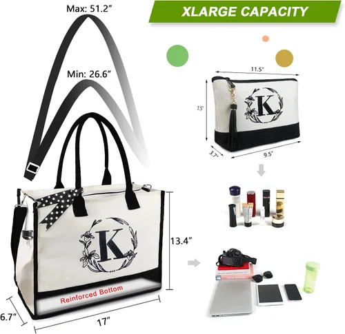 Miniatura 47 de BeeGreen Bolsa personalizada para mujeres, mamá, profesora, amigas, hermana, bolsas de regalo con bolsa de Comestic