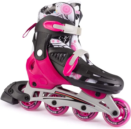 New-Bounce - Patines en línea para niñas y niños, patines ajustables para exteriores para niños de 8 a 12 años para principiantes y avanzados,