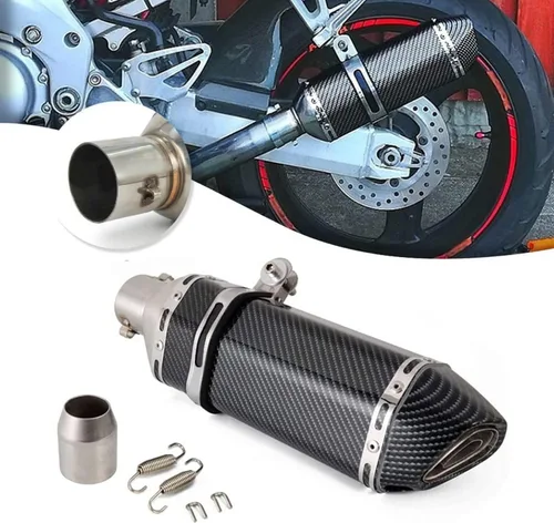 JFG RACING Silenciador de escape Slip On para motocicleta, moto de cross, moto de tierra, ATV, 1,5-2" universal para moto de calle, moto de pista,