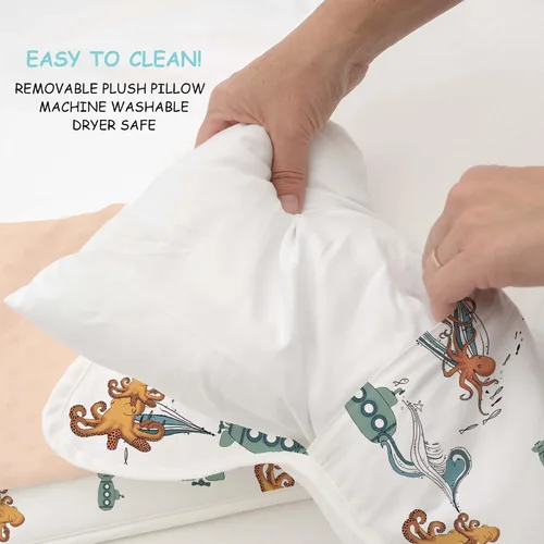 Miniatura 4 de JumpOff Jo - Tapete para siesta extra largo para niños ,saco de dormir para niños con almohada extraíble y manta ultrasuave para preescolar, Tesoro