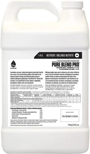 Miniatura 2 de Botanicare Pure Blend Pro Bloom Soil, Nutriente para Frutas y Flores, 1-4-5, 1 gal.