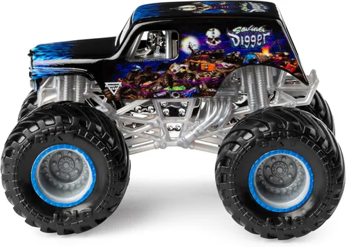 Miniatura 4 de Monster Jam Grave Digger vs Son-Uva Digger Monster Truck Duo Pack- True Metal a escala 1:64 fundido a presión con pintura y cuerpo originales