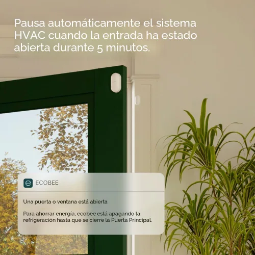 Miniatura 3 de ecobee Paquete de seguridad para el hogar con cámara de timbre inteligente (cable), sensor inteligente para puertas y ventanas y cámara inteligente