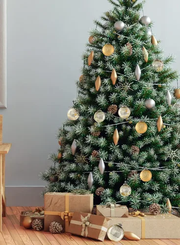 Miniatura 2 de Serene Spaces Living Juego de 9 adornos de bola de cristal dorados surtidos para árbol de Navidad, decoraciones de vacaciones, boda de invierno