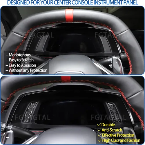Miniatura 2 de Adhesivo suave de fibra de carbono para panel de instrumentos, compatible con Chevrolet Corvette C8 2020-2025, accesorios adhesivos para panel