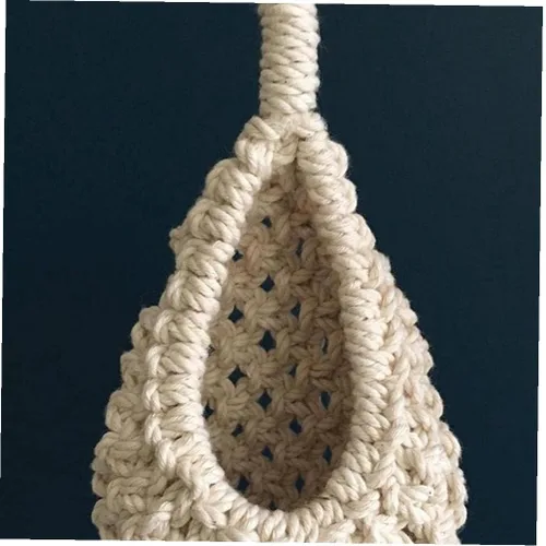Miniatura 3 de 2 soportes para plantas de aire de macramé, cordón de algodón, colgador de plantas de aire, mini macetas colgantes para decoración de dormitorio