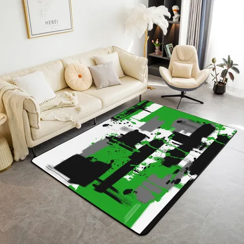 Miniatura 11 de Feelyou Tapete de interior de arte abstracto para niños y niñas, alfombra geométrica de 3 x 5 pulgadas, ultra suave, retro, circular, geométrica
