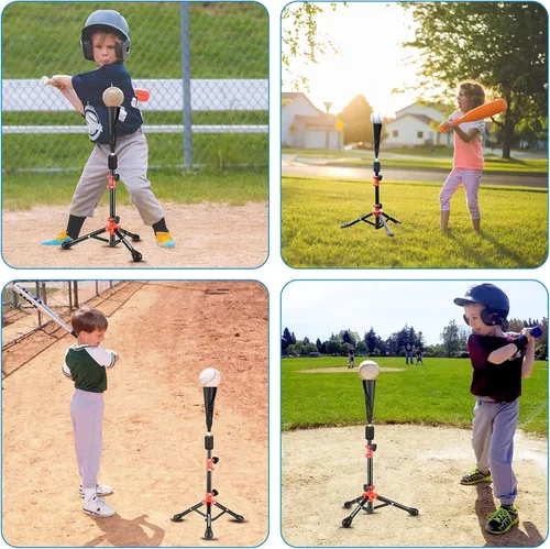 Miniatura 8 de BaseGoal Camiseta de Bateo de Béisbol para Niños, Tee de Bateo, Tee de Sóftbol, Tee de Bateo para Jóvenes, Tee de Teeball, Tee de Viaje, Altura