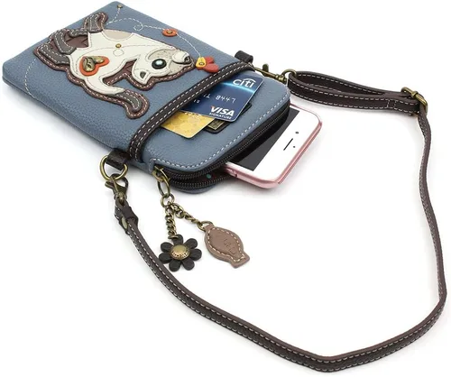 Miniatura 4 de CHALA Cat Collection Cell Phone Crossbody Purse-Women PU LeatherCanvas Multicolor Handbag with Adjustable Strap