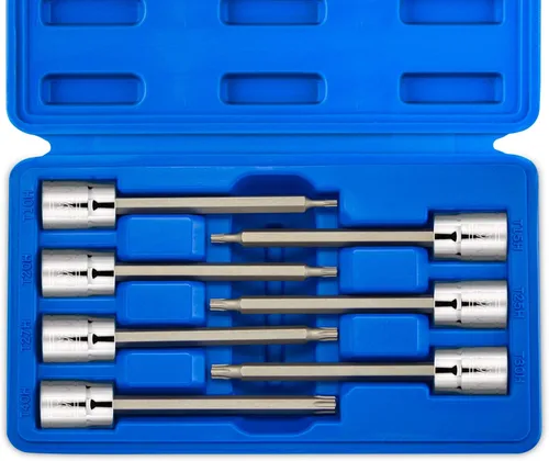 Miniatura 8 de NEIKO 10080A - Juego de llaves de vaso de 3/8 pulgadas extra largas Torx Star Bit 7 piezas T10 a T40 4-3/8 pulgadas de longitud
