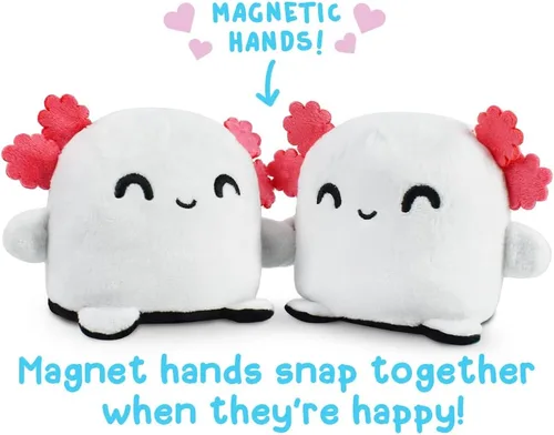 Miniatura 3 de TeeTurtle - Peluches Plushmates - Peluches reversibles magnéticos que se agarran de las manos cuando están felices - Ajolote - Juguetes de peluche