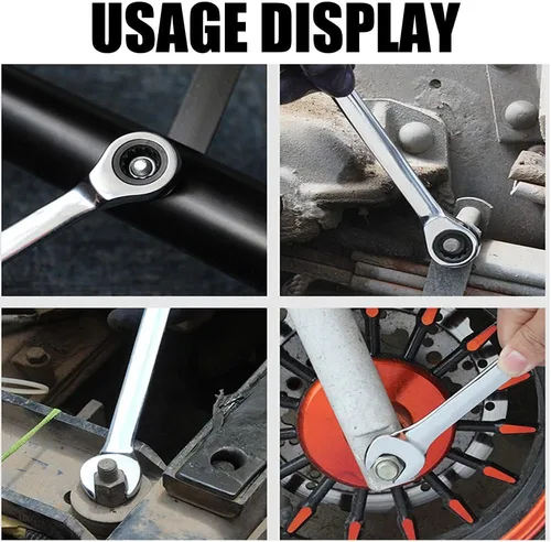 Miniatura 5 de Utoolmart Llave combinada de trinquete, llave combinada de trinquete de extremo abierto de 0.827 in, métrica, construcción de acero al cromo Metal