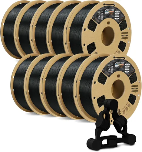 Miniatura 23 de OVERTURE - Filamento PETG de 1/16 de pulgada (1.75 mm) para impresora 3D y FDM, bien enrollado, duradero, carrete de 4.4 libras, dureza firme