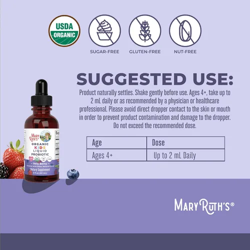 Miniatura 3 de MARYRUTH'S Organics Kids Very Berry Probiótico líquido 2 FZ