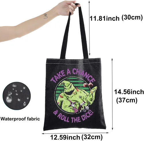 Miniatura 2 de BWKTOP Funny Ghost Tote Bag - Ghost Fans Gift: Take A Chance And Roll The Dice