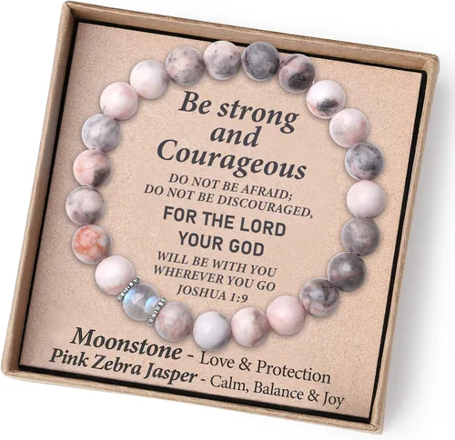 Christmas Stocking Stuffers for Kids/Girls/Teens-Love/Encouragement-Natural Crystal Bracelets-Handmade Cute Gifts