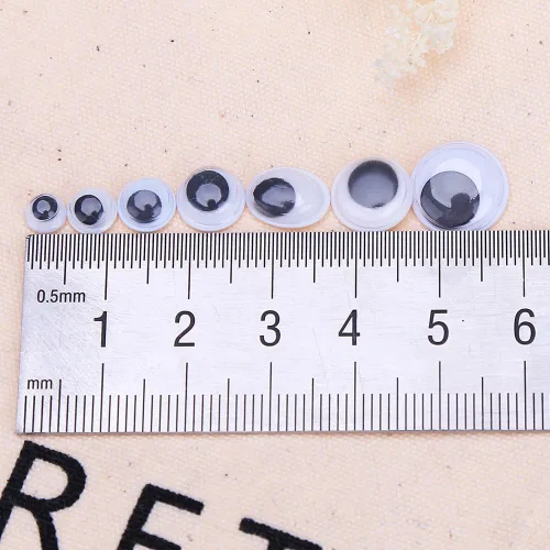 Miniatura 4 de Decora 1 caja de ojos de juguetes con autoadhesivo, surtido., Plástico, Blanco y Negro, S