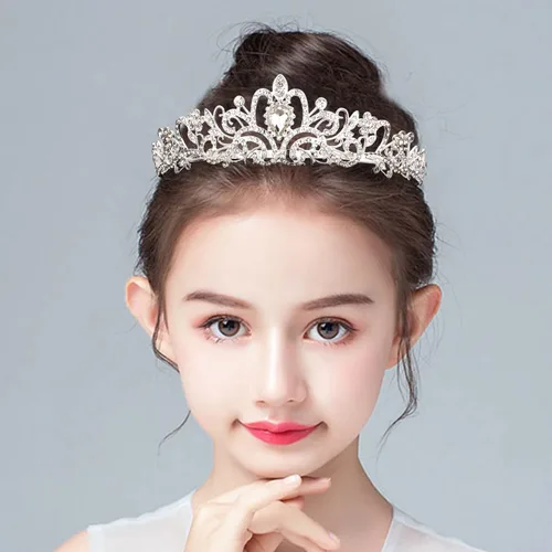 Miniatura 4 de Chanaco Tiara plateada para mujer, princesa, diadema de novia para boda, corona de reina de cristal para cumpleaños, graduación, Halloween plateado