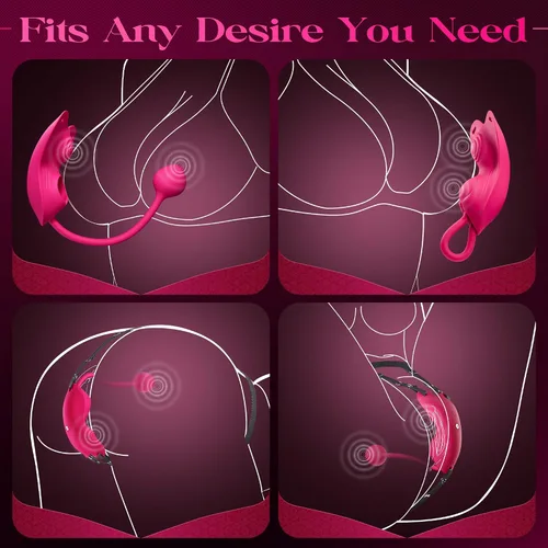 Miniatura 7 de Sex Toys Rose Dildo Vibrador – Juguete de rosa mejorado con 5 modos de succión y vibración para mujeres pezón de clítoris (rojo-1)