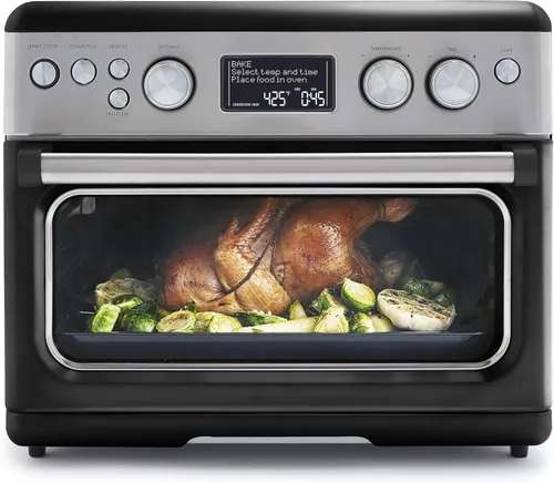 Miniatura 9 de GreenPan Horno de convección Elite 13 en 1 y freidora de aire, bandeja de cerámica sin PFAS y bandeja para pizza, estantes ajustables, ajustes Crema