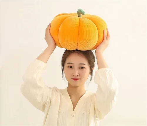 Miniatura 3 de AZCHEN Almohada decorativa de calabaza para sofá cama, muebles de patio (7.1 in, naranja)