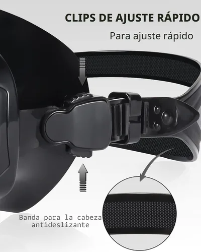 Miniatura 5 de EverSport Gafas de natación para adultos con cubierta para la nariz, máscara de buceo transparente antivaho amplia visión sin borrosidad