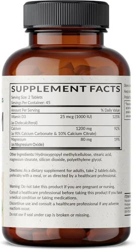 Miniatura 2 de Futurebiotics Calcio 1200 MG por porción Liberación Prolongada con Vitamina D3 1000 UI por porción Sin GMO, 90 Tabletas Vegetarianas