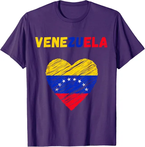 Miniatura 76 de Camiseta con la bandera venezolana con corazón de Venezuela, Negro