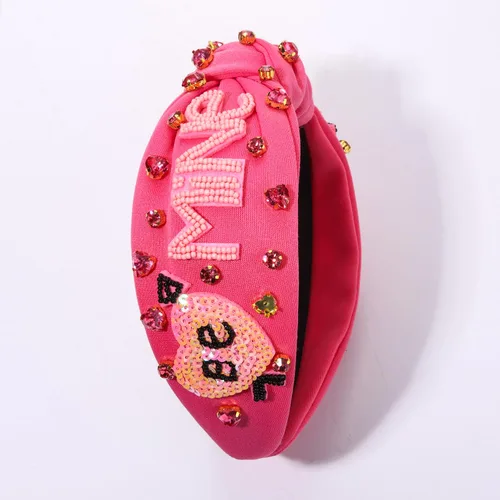 Miniatura 5 de mokkia Diademas de corazón para el día de San Valentín para mujer, accesorios para el día de San Valentín, diadema anudada con corazón con cuentas