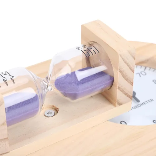 Miniatura 7 de Wooden Sauna Thermometer Hygrometer, Wall Mount Temperature Humidity with Color Zones Dual Glass Dial for Spa Relaxation Room