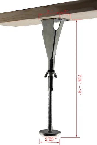 Miniatura 2 de KB Designs Patas de soporte central de altura ajustable para marco de cama, juego de 4, color plateado