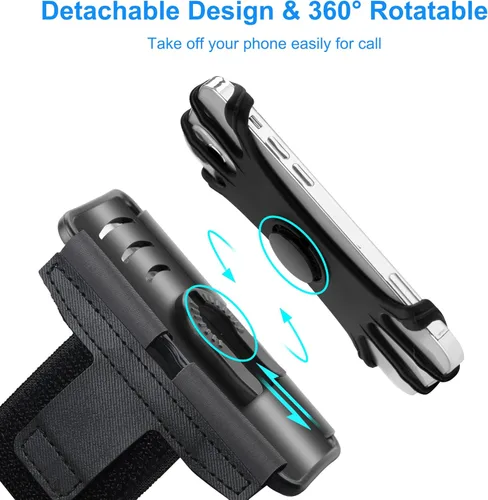 Miniatura 2 de Paquete de 10 soportes de teléfono celular para brazo - Correa de muñeca reflectante y ajustable, fundas para brazo compatibles con iPhone 16 15 14