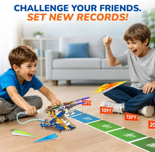 Miniatura 5 de Smartivity DIY 2 en 1 Aviones de papel hidráulicos y lanzadores de dardos STEM juguete para niños de 6 a 14 años Regalos de cumpleaños para niños