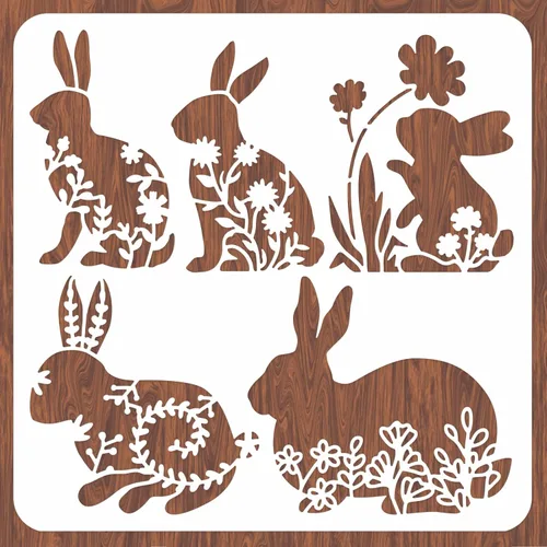 Miniatura 11 de INFUNLY Plantillas de Pared de Mandala para Pintar Plantillas de Azulejos Reutilizables para Paredes Plantillas de Piso de Concreto 12"X12