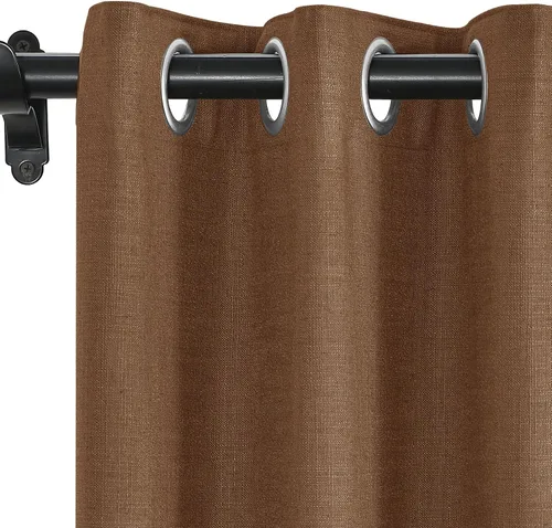 Miniatura 14 de Fcosie Cortinas opacas de lino 100 % opacas de 50 pulgadas de ancho x 63 pulgadas de largo, paneles de cortina con ojales para sala de estar