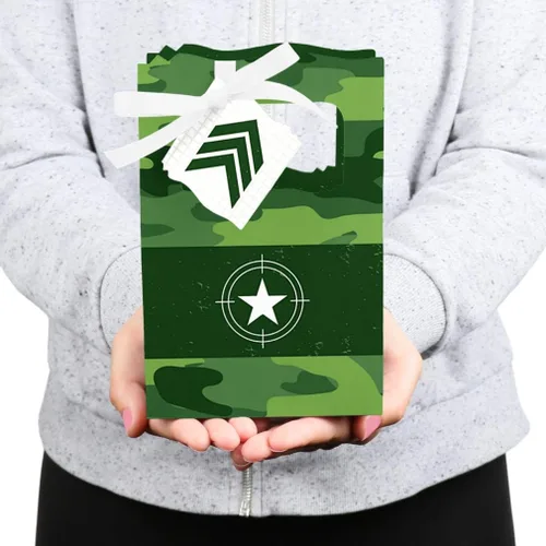 Miniatura 4 de Big Dot of Happiness Camo Hero - Cajas de recuerdo de camuflaje militar del ejército - Juego de 12