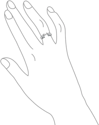 Miniatura 3 de Buena suerte tronco arriba zoológico animal dos elefantes anillo para mujeres para adolescentes oxidado plata esterlina .925